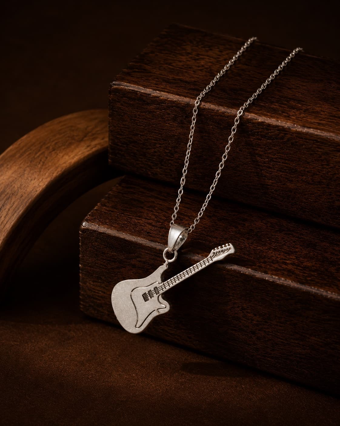 Guitar Pendant Necklace — worn